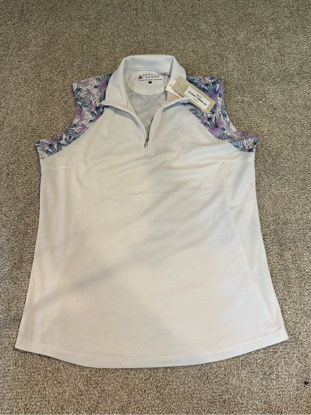 Bermuda Sands Women’s Tank- Purple Accents - size Large - NEW